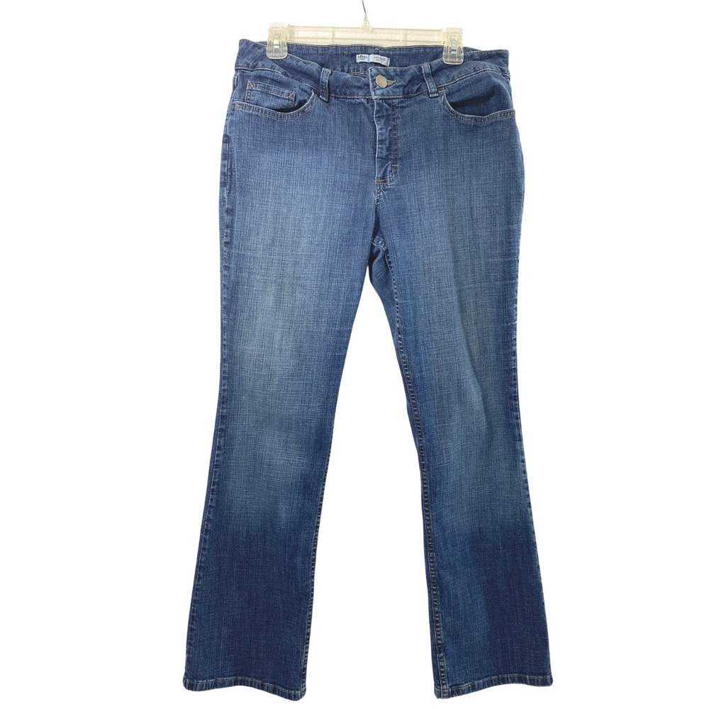 Riders by Lee Jeans Women 14 M Medium Wash Denim Bootcut Distress